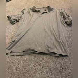 Light green on green, patterned polo size large